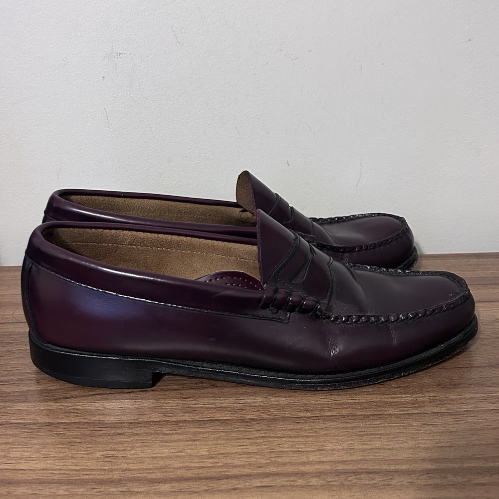 GH Bass Weejuns Penny Loafers Burgundy Brown Leather Men's Size  8.5 D Shoes